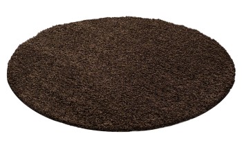 Hochflor Teppich LIFE Braun 80 cm Rund