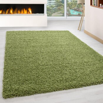 Hochflor Teppich LIFE Grün 80 x 150 cm