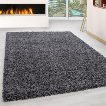 Hochflor Teppich LIFE Grau 60 x 110 cm