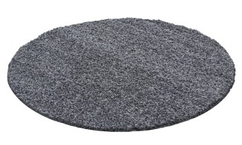 Hochflor Teppich LIFE Grau 80 cm Rund