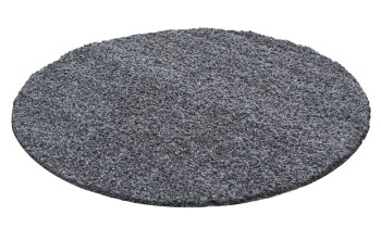 Hochflor Teppich LIFE Grau 120 cm Rund