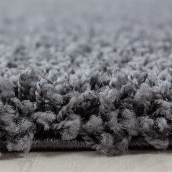 Hochflor Teppich LIFE Grau 120 cm Rund
