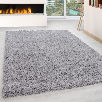 Hochflor Teppich LIFE Hellgrau 60 x 110 cm