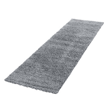 Hochflor Teppich LIFE Hellgrau 80 x 250 cm