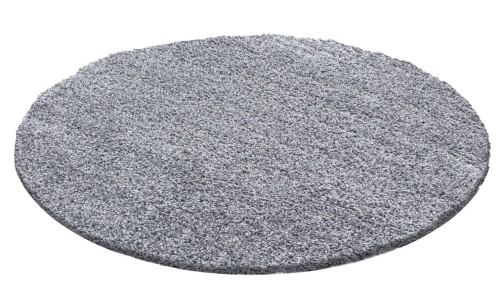 Hochflor Teppich LIFE Hellgrau 120 cm Rund