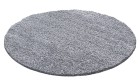 Hochflor Teppich LIFE Hellgrau 120 cm Rund