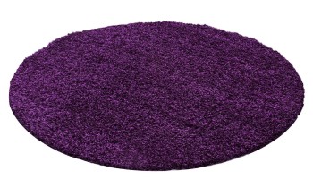 Hochflor Teppich LIFE Violett 80 cm Rund