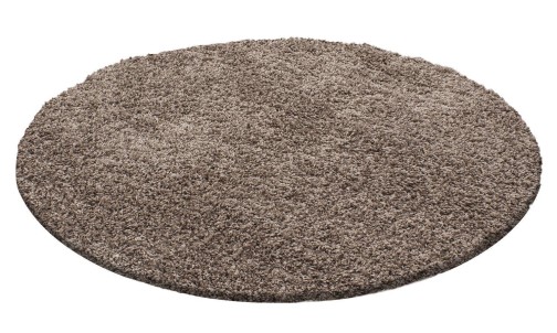 Hochflor Teppich LIFE Mokka 80 cm Rund