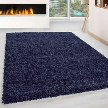 Hochflor Teppich LIFE Marineblau 80 x 150 cm