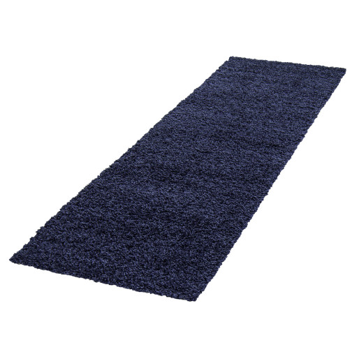Hochflor Teppich LIFE Marineblau 80 x 250 cm