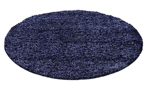 Hochflor Teppich LIFE Marineblau 120 cm Rund