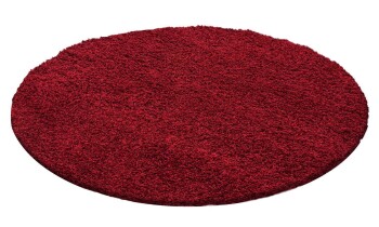 Hochflor Teppich LIFE Rot 160 cm Rund
