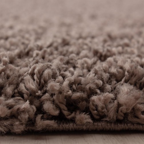 Hochflor Teppich LIFE Taupe 200 cm Rund