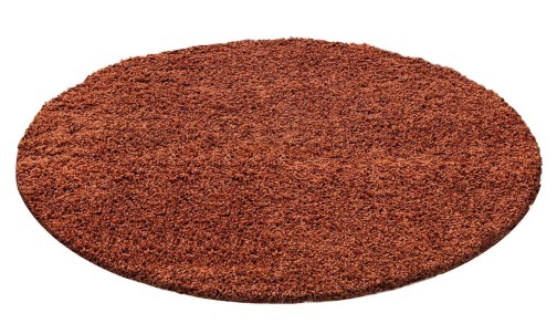Hochflor Teppich LIFE Terrakotta 80 cm Rund