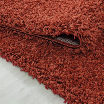 Hochflor Teppich LIFE Terrakotta 120 cm Rund