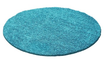 Hochflor Teppich LIFE Türkis 160 cm Rund
