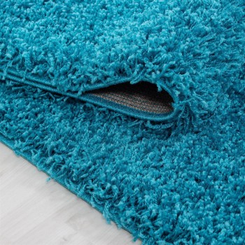 Hochflor Teppich LIFE Türkis 200 cm Rund
