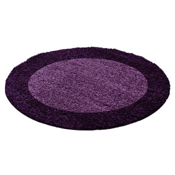 Hochflor Teppich LIFE Violett 160 cm Rund
