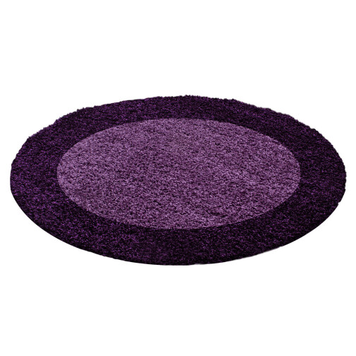 Hochflor Teppich LIFE Violett 200 cm Rund