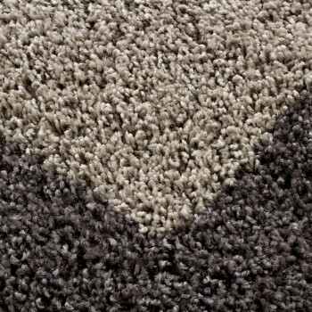 Hochflor Teppich LIFE Taupe 160 cm Rund