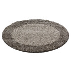 Hochflor Teppich LIFE Taupe 160 cm Rund