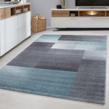 Kurzflor Teppich LUCCA Blau 80 x 150 cm