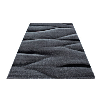 Kurzflor Teppich LUCCA Schwarz 80 x 150 cm