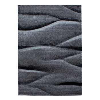 Kurzflor Teppich LUCCA Schwarz 140 x 200 cm