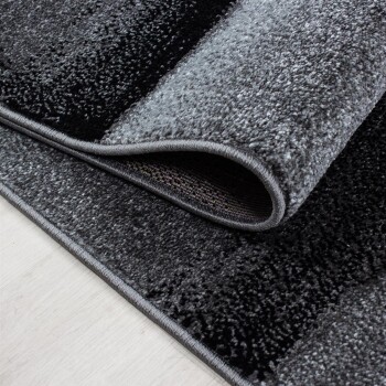 Kurzflor Teppich LUCCA Schwarz 200 cm x 290 cm