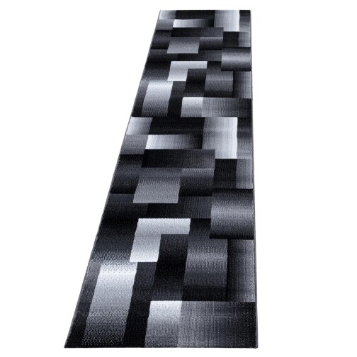 Kurzflor Teppich MIAMI Schwarz 80 x 300 cm