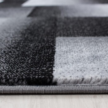 Kurzflor Teppich MIAMI Schwarz 200 cm x 290 cm