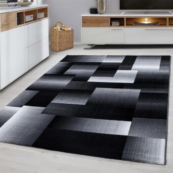 Kurzflor Teppich MIAMI Schwarz 240 x 340 cm