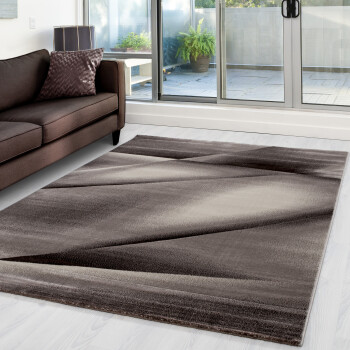Kurzflor Teppich MIAMI Braun 160 cm x 230 cm