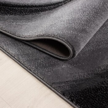 Kurzflor Teppich MIAMI Schwarz 80 x 150 cm