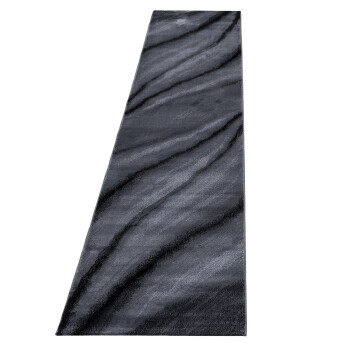 Kurzflor Teppich MIAMI Schwarz 80 x 300 cm