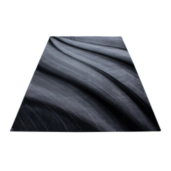 Kurzflor Teppich MIAMI Schwarz 120 cm x 170 cm