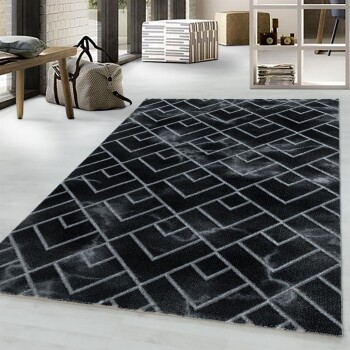 Kurzflor Teppich NAXOS Silber 120 cm x 170 cm