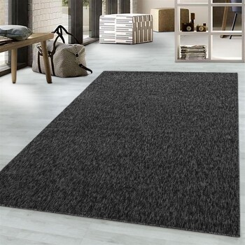 Kurzflor Teppich NIZZA Anthrazit 280 x 370 cm