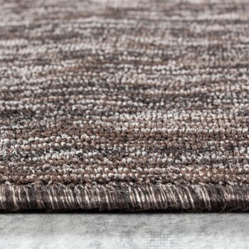 Kurzflor Teppich NIZZA Braun 120 cm Rund
