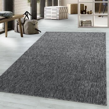Kurzflor Teppich NIZZA Grau 120 cm x 170 cm