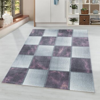 Kurzflor Teppich OTTAWA Violett 140 x 200 cm