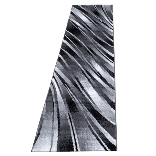 Kurzflor Teppich PARMA Schwarz 80 x 300 cm