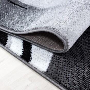 Kurzflor Teppich PARMA Schwarz 80 x 300 cm