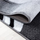 Kurzflor Teppich PARMA Schwarz 80 x 300 cm
