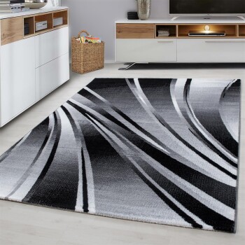 Kurzflor Teppich PARMA Schwarz 200 cm x 290 cm