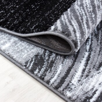 Kurzflor Teppich PARMA Schwarz 80 x 300 cm