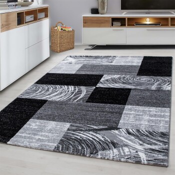 Kurzflor Teppich PARMA Schwarz 120 cm x 170 cm