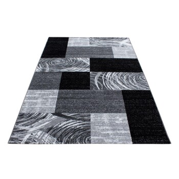 Kurzflor Teppich PARMA Schwarz 140 x 200 cm