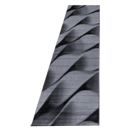 Kurzflor Teppich PARMA Schwarz 80 x 300 cm