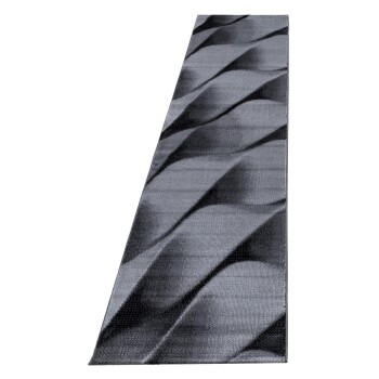Kurzflor Teppich PARMA Schwarz 80 x 300 cm